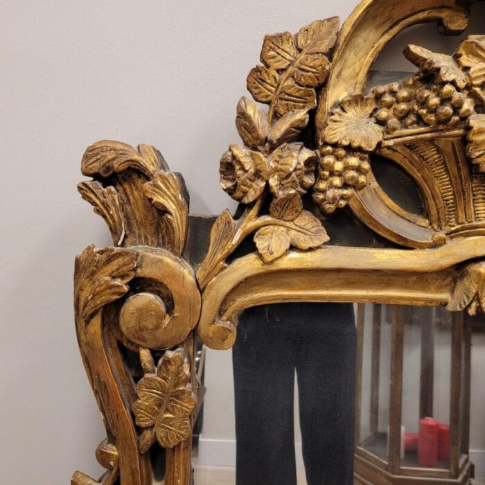 18th century regency mirror in carved and gilded wood france 4936