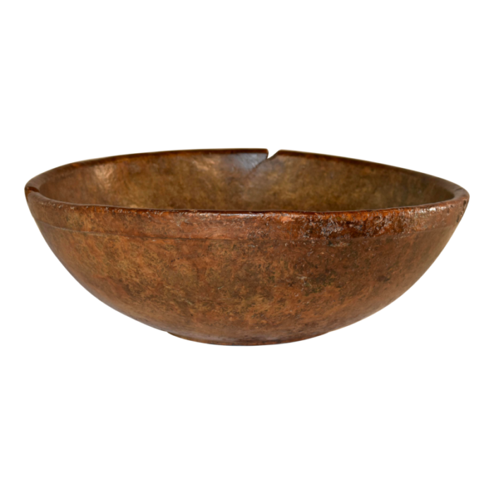 18th century very large burl bowl 4256