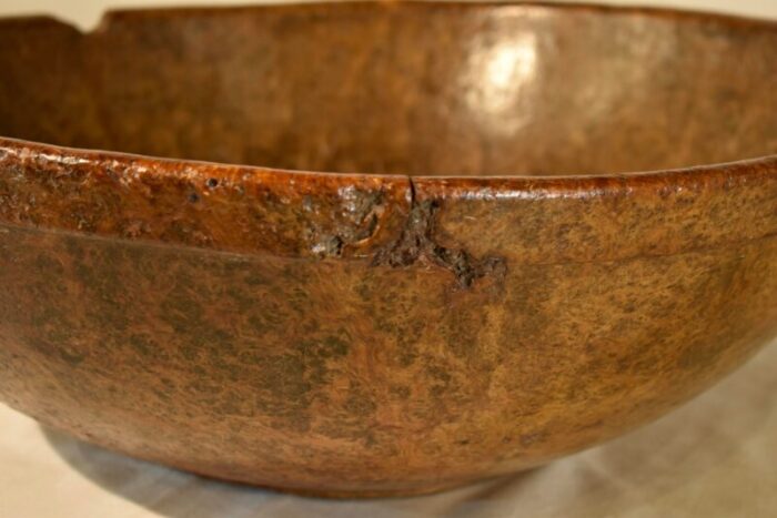 18th century very large burl bowl 9471