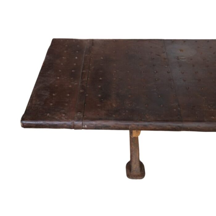 1900s cast iron coffee table with metal top 0963