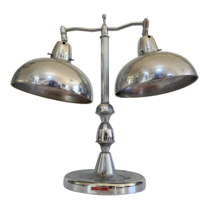 1920s apollo electric co art deco chrome desk lamp industrial bankers jewelers style machine age 3807