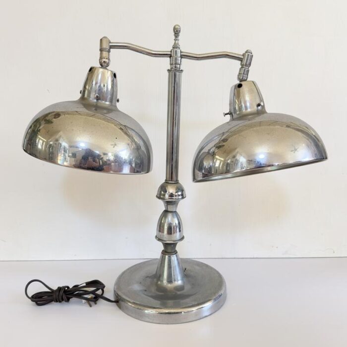 1920s apollo electric co art deco chrome desk lamp industrial bankers jewelers style machine age 8539