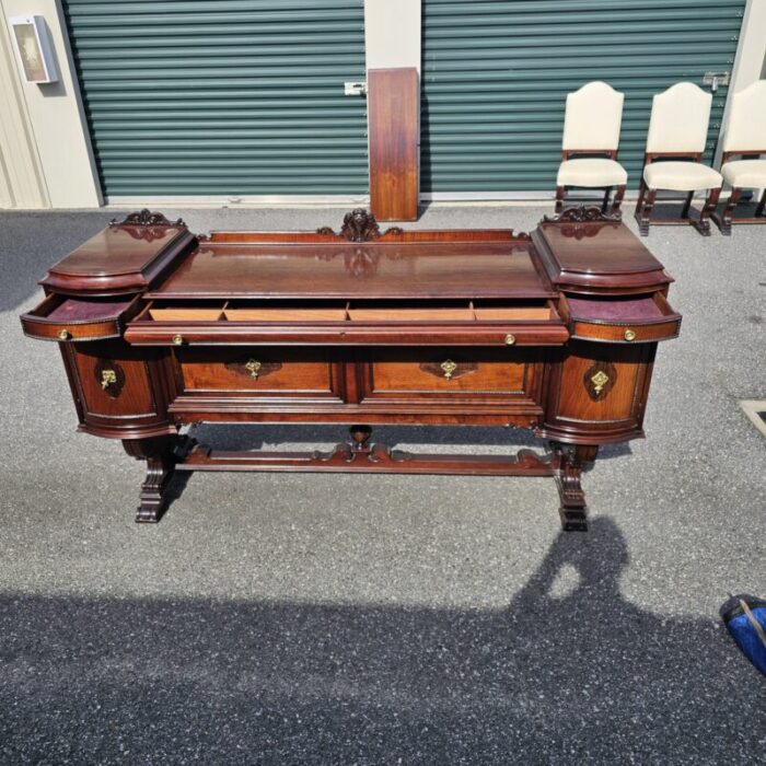 1920s carved walnut sideboard 0146