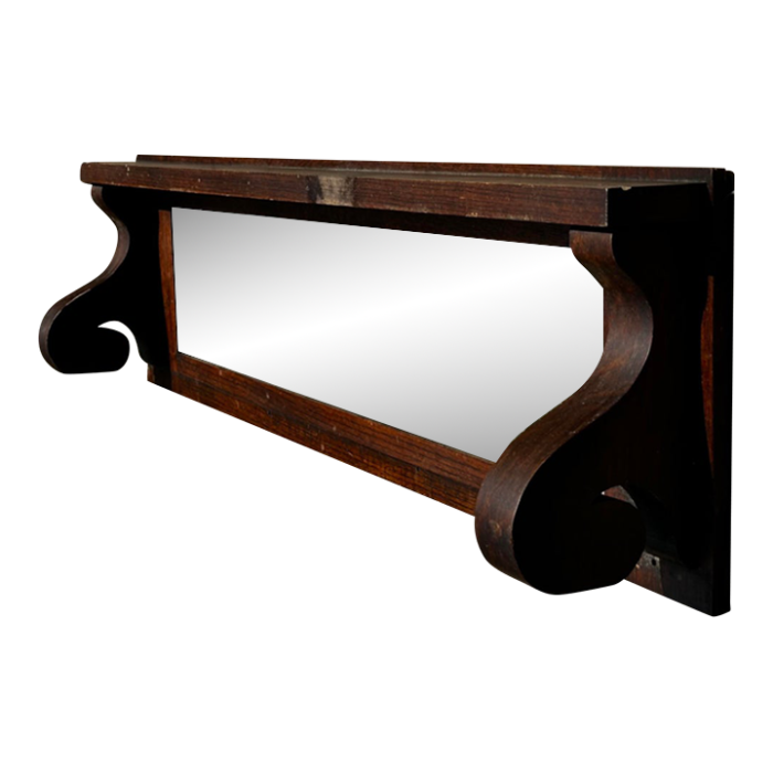 1920s wooden mantel with beveled mirror corbels 9054