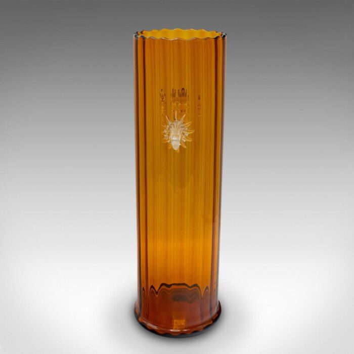 1930 tall vintage ribbed vase 9966