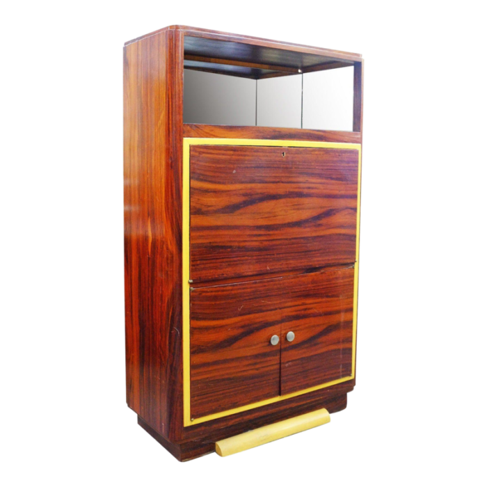 1930s high style art deco macassar ebony vitrine cabinet and secretary desk 5249