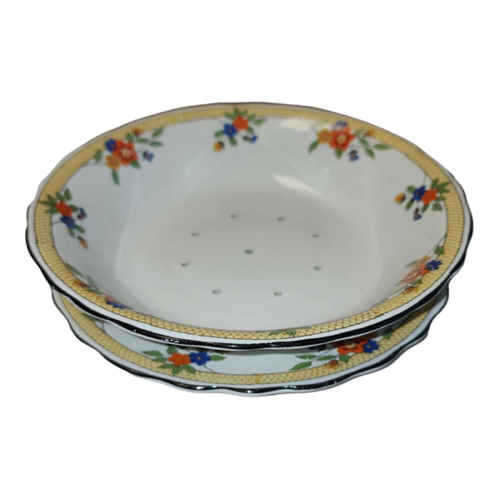 1930s thomas forester and sons ltd strawberry bowl with underplate 2061