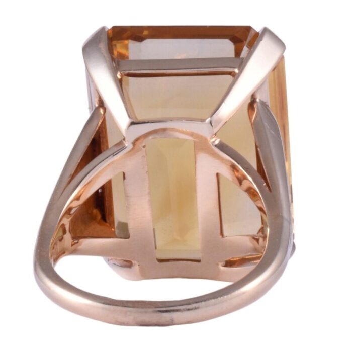 1950s 33 carat natural untreated citrine 14k gold ring size 7 9933