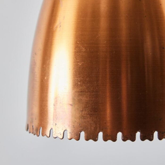 1950s bent karlby perforated copper pendant for lyfa 3999