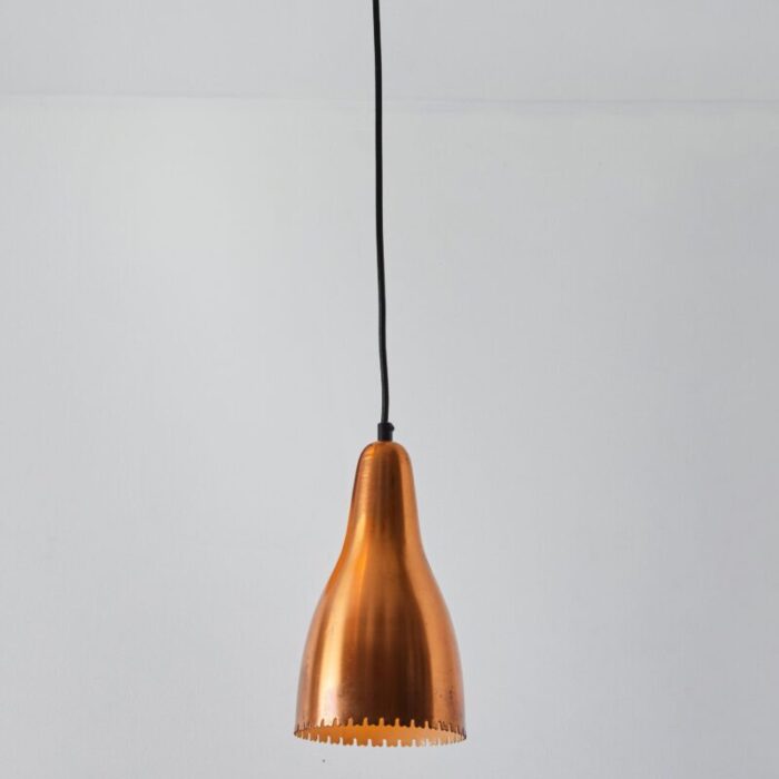 1950s bent karlby perforated copper pendant for lyfa 6563