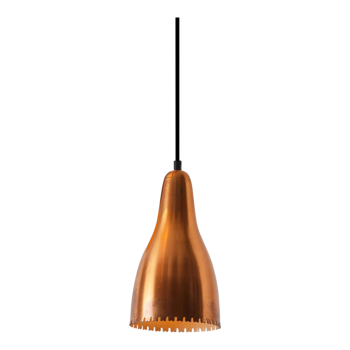 1950s bent karlby perforated copper pendant for lyfa 6925