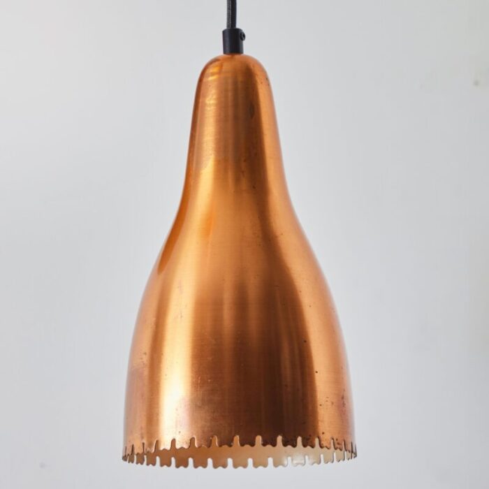 1950s bent karlby perforated copper pendant for lyfa 8379