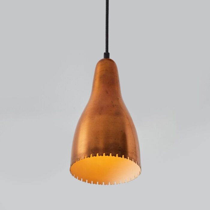 1950s bent karlby perforated copper pendant for lyfa 8717