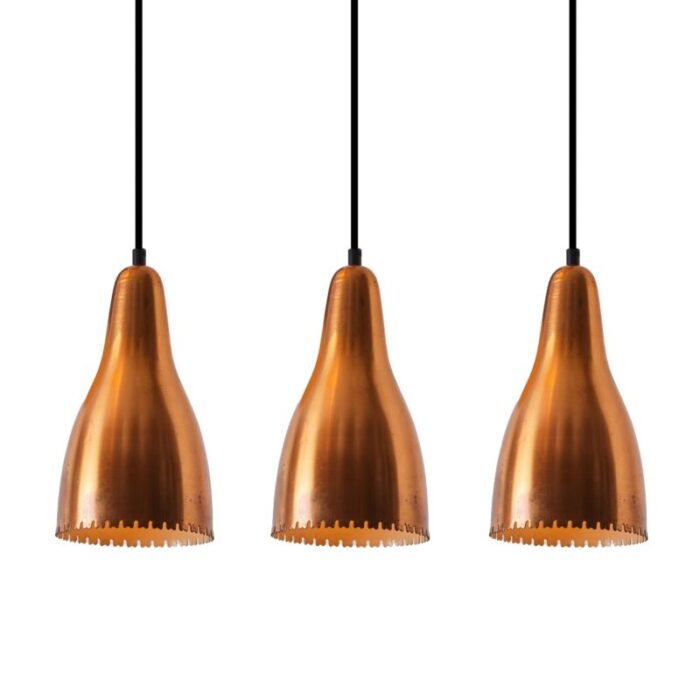 1950s bent karlby perforated copper pendant for lyfa 9503