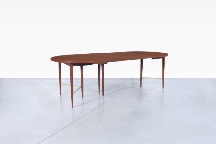 1950s vintage mahogany and brass irwin collection dining table by paul mccobb 2104