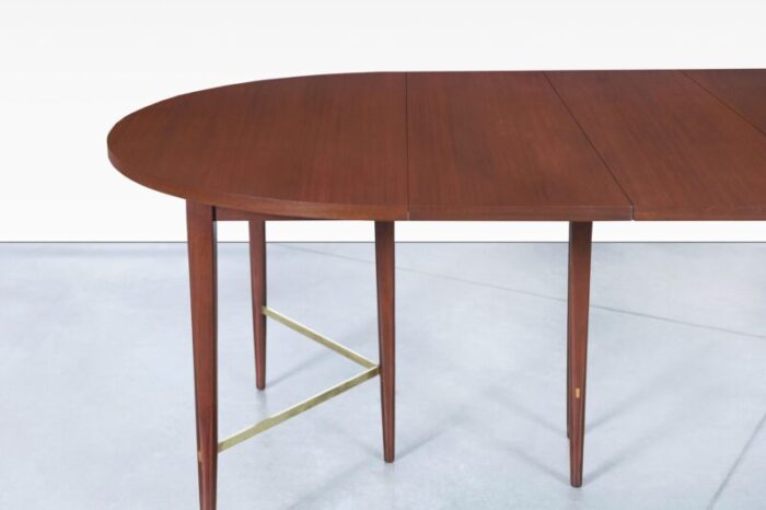 1950s vintage mahogany and brass irwin collection dining table by paul mccobb 3449