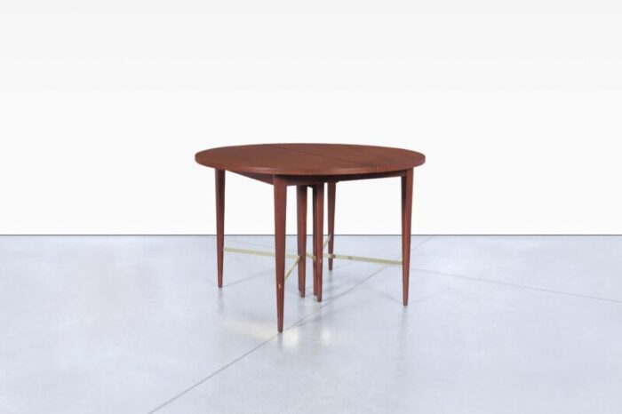 1950s vintage mahogany and brass irwin collection dining table by paul mccobb 4329