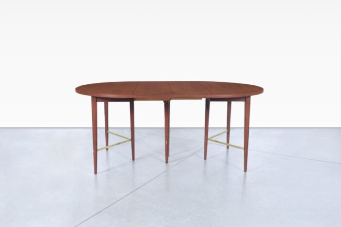 1950s vintage mahogany and brass irwin collection dining table by paul mccobb 4863