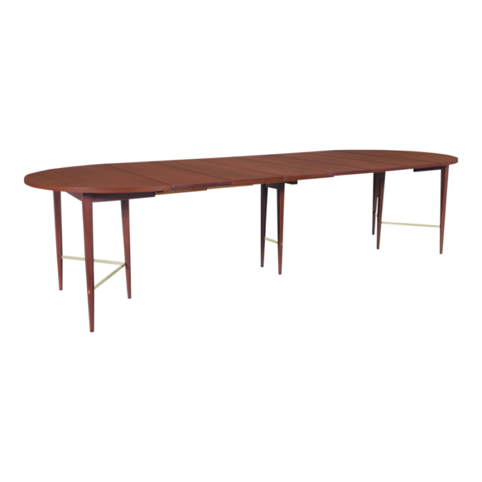 1950s vintage mahogany and brass irwin collection dining table by paul mccobb 5052