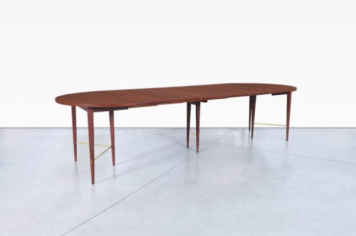 1950s vintage mahogany and brass irwin collection dining table by paul mccobb 6924