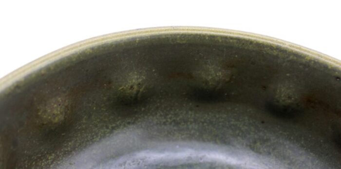 1960 1972 frogskin glaze pottery bowl by ben owen i 3350