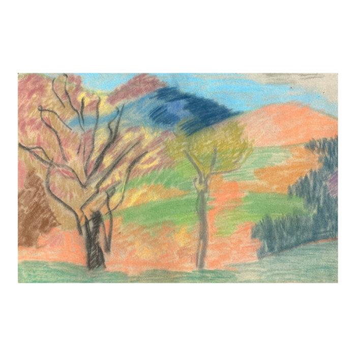 1960s frank wallace autumn landscape pastel 8361