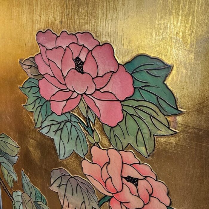 1960s lacquer 4 leaf golden room divider 2298