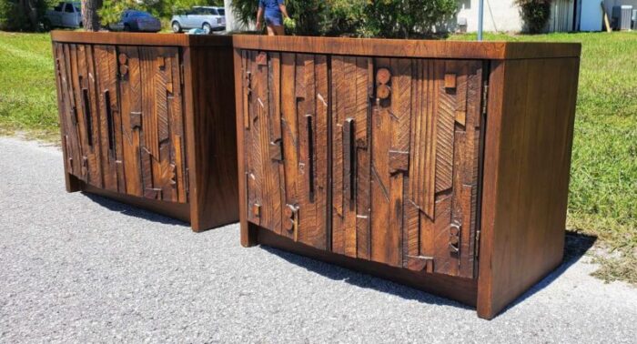 1960s mid century brutalist vintage nightstands a pair 2012