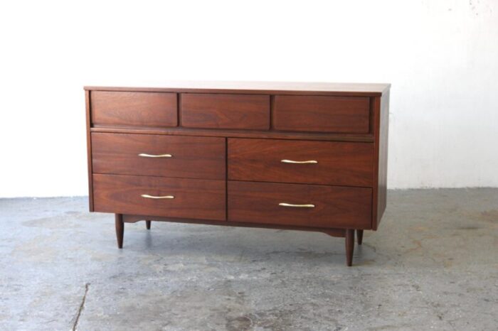 1960s mid century modern mainline by hooker furniture walnut dresser 9748