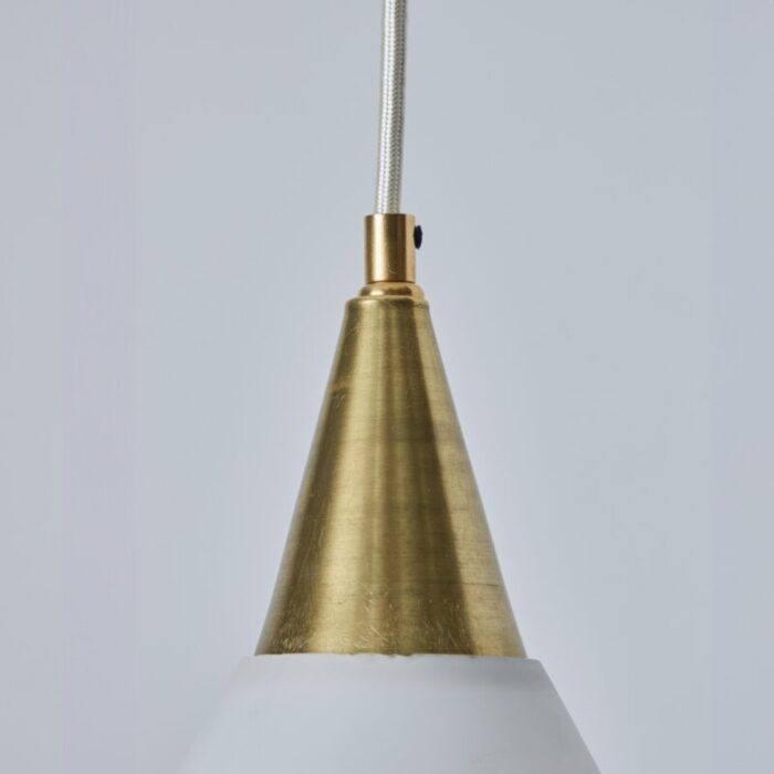 1960s opaline glass and brass pendant attributed to mauri almari for idman 1529