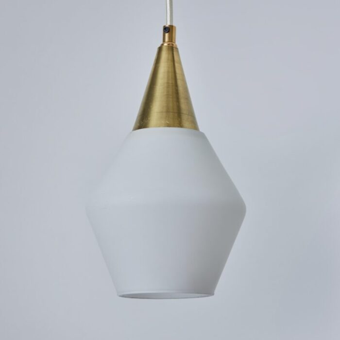 1960s opaline glass and brass pendant attributed to mauri almari for idman 5937