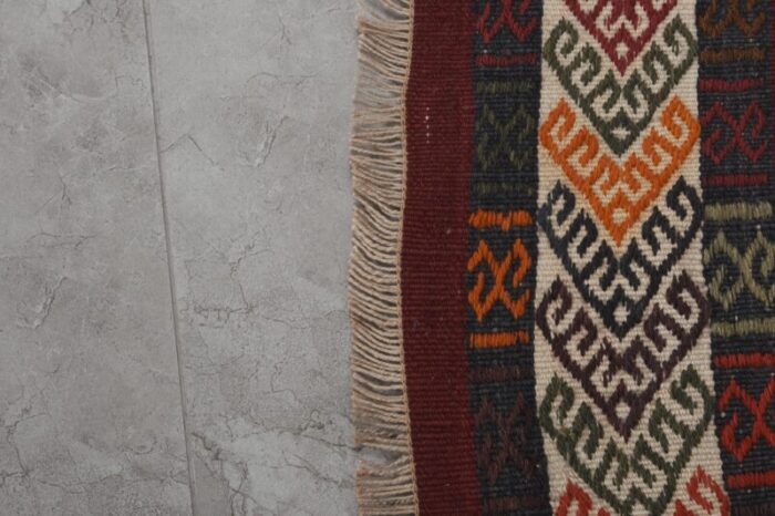 1960s organic turkish hemp kilim runner 25 x 208 4889