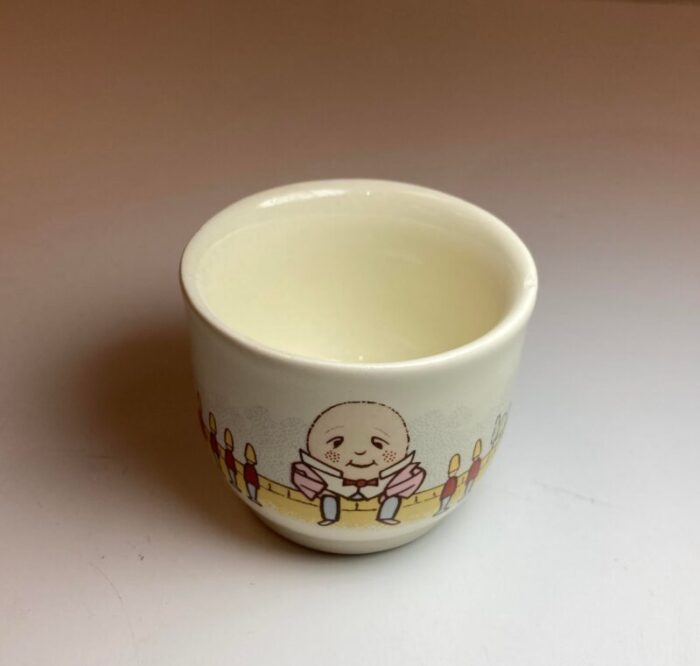 1960s poole pottery nursery rhyme childrens mug and egg cup set 2 pieces 4911