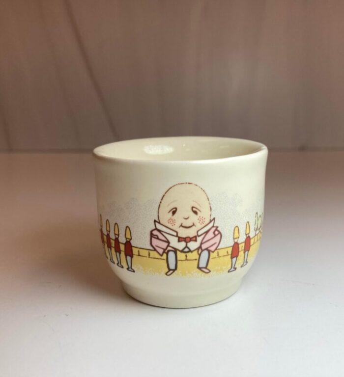 1960s poole pottery nursery rhyme childrens mug and egg cup set 2 pieces 6996