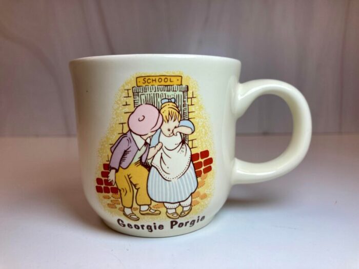 1960s poole pottery nursery rhyme childrens mug and egg cup set 2 pieces 9872