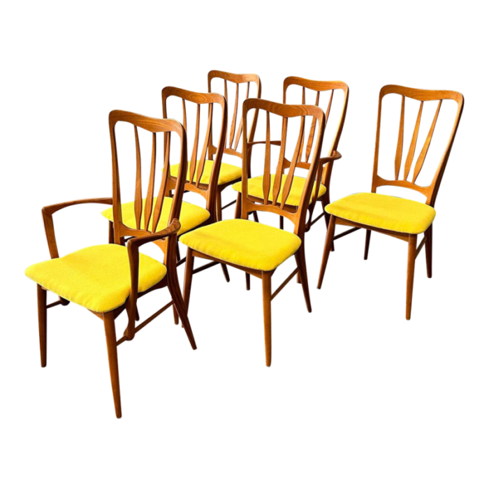 1960s set of 6 koefoed hornslet ingrid dining chairs 8247