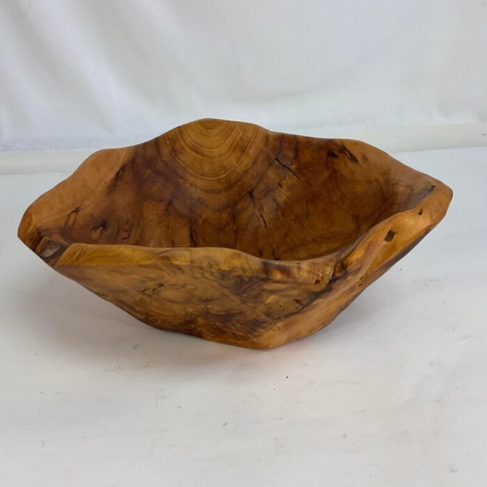 1960s vintage rustic european boho chic live edge teak root bowl 2002