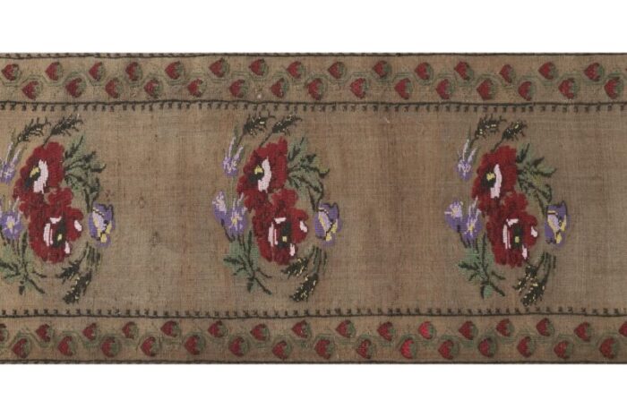 1960s vintage turkish karapinar runner rug with floral motifs 22 x 166 5088