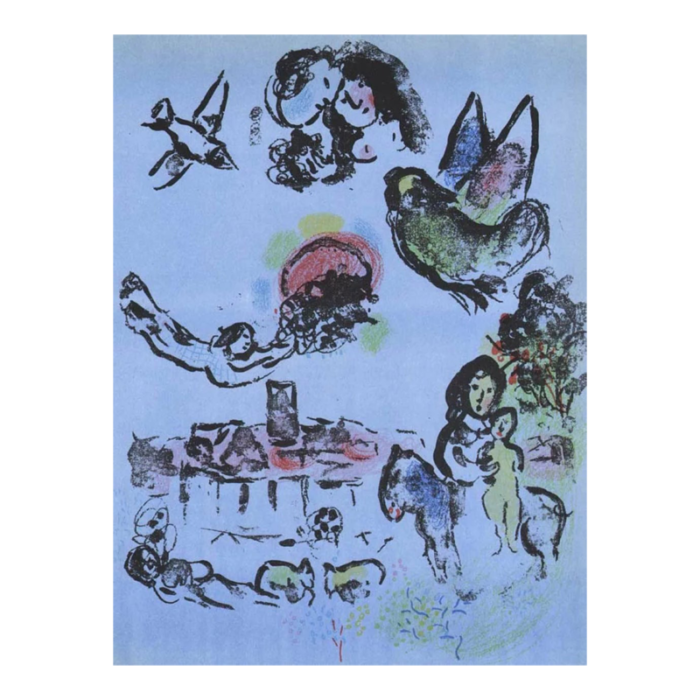 1963 chagall lithograph nocturne at vence 9623