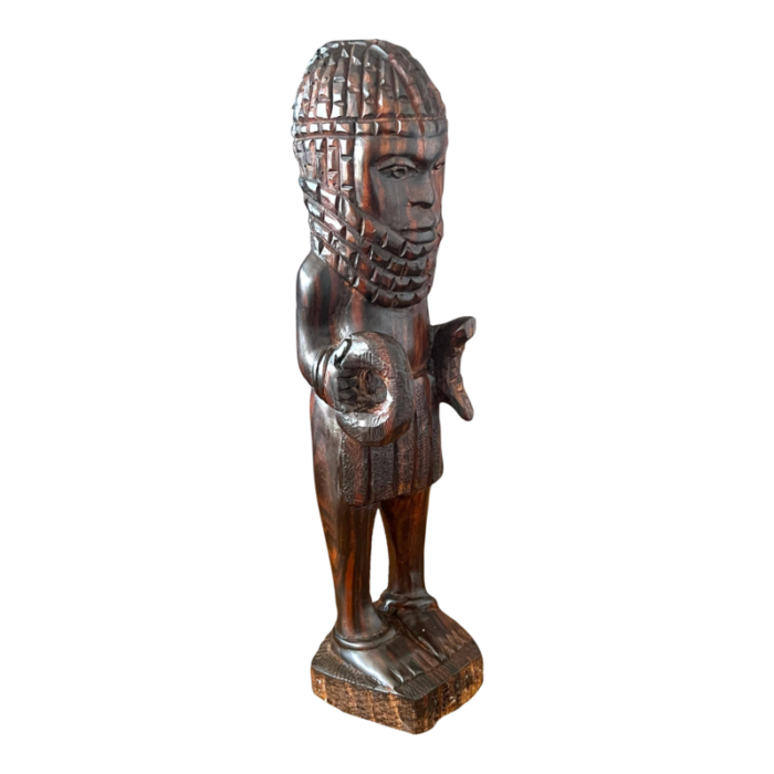 1970s carved vintage mahogany african kuba figure 4716