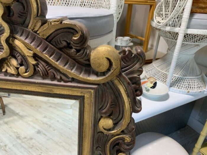 1970s large rococo style shell mirror 1252