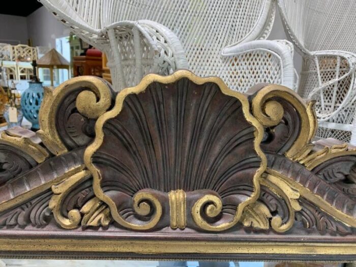 1970s large rococo style shell mirror 5842