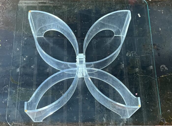 1970s lucite butterfly cocktail table 3807