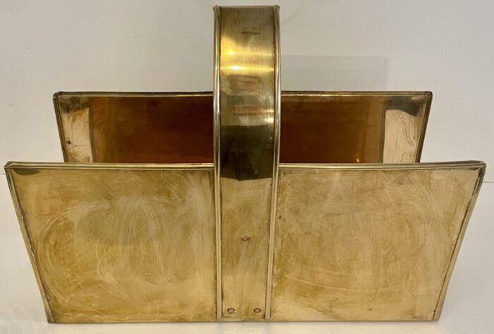 1970s maria pergay style italian brass magazine rack 7350