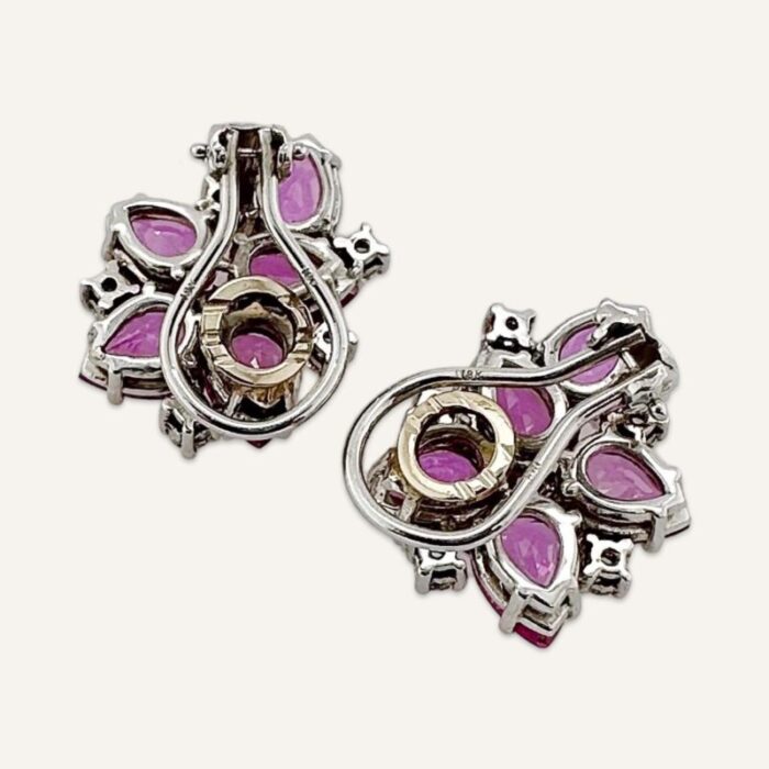 1970s natural pink sapphire earrings 2 pieces 5661