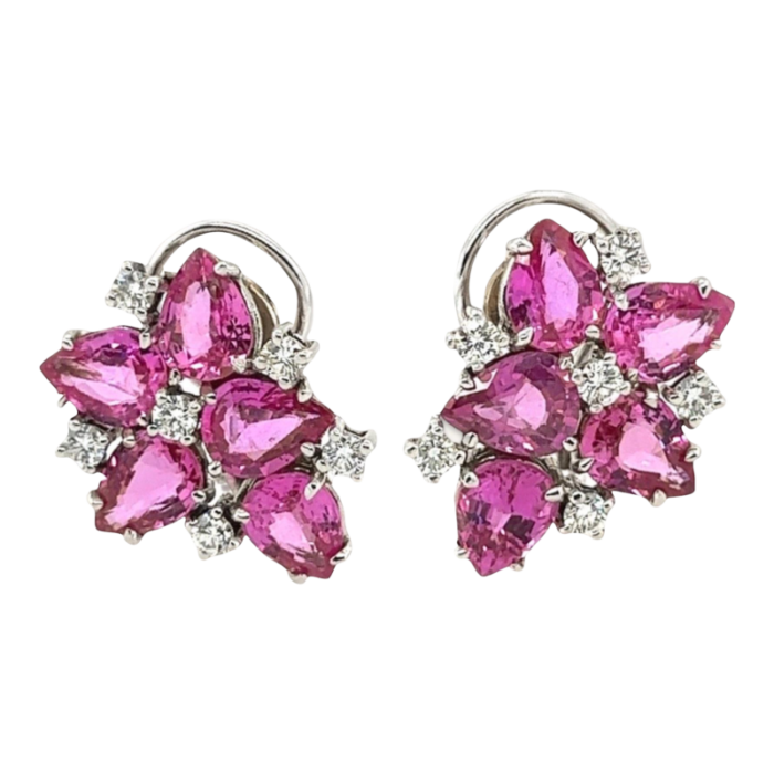 1970s natural pink sapphire earrings 2 pieces 7932