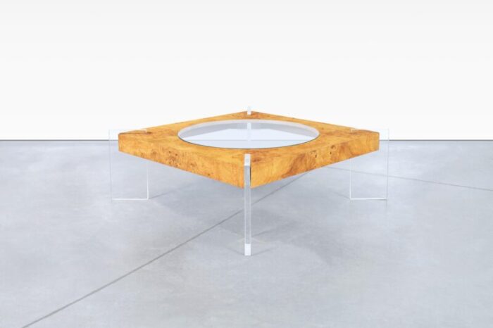 1970s vintage burl wood coffee table by vladimir kagan 4797