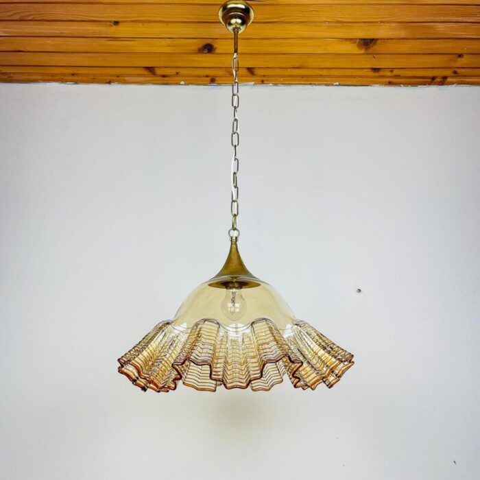 1970s vintage murano glass pendant lamp de majo italy 3721