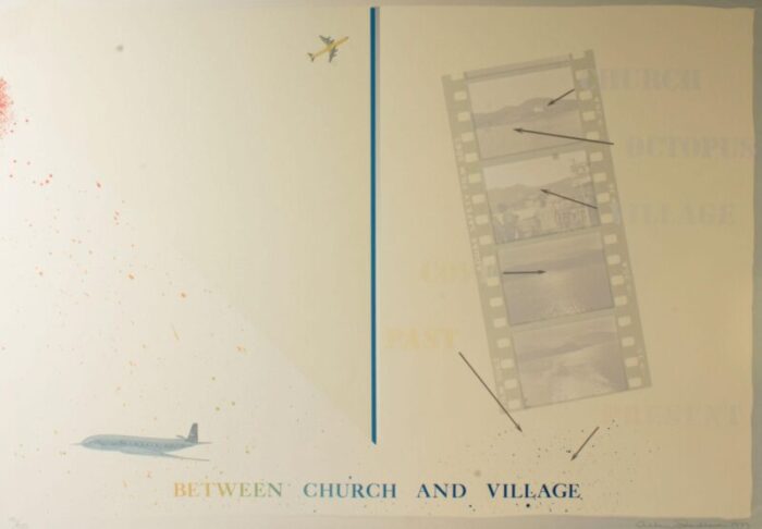 1977 between church and village serigraph by allen swerdlowe 8220