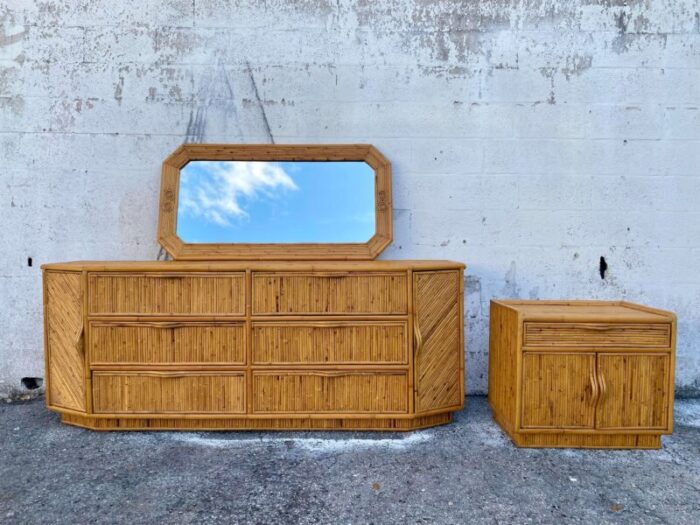 1980s bamboo credenza and sideboard 0093